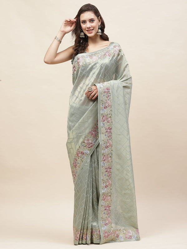 Resham Jaal Embroidery Banarsi Saree
