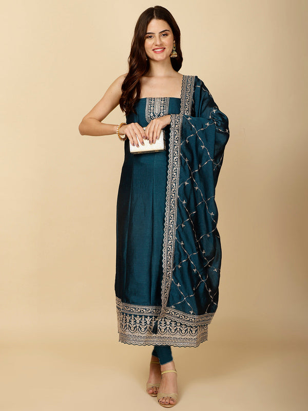 Embroidery Handloom Unstitched Suit Piece With Dupatta