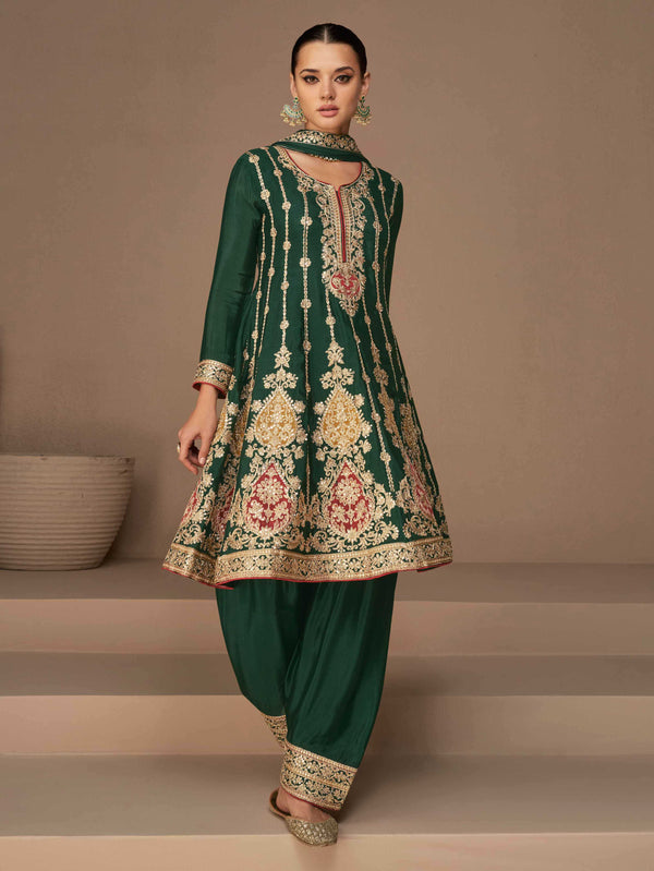 Embroidery Handloom Suit Set With Dupatta & Salwar