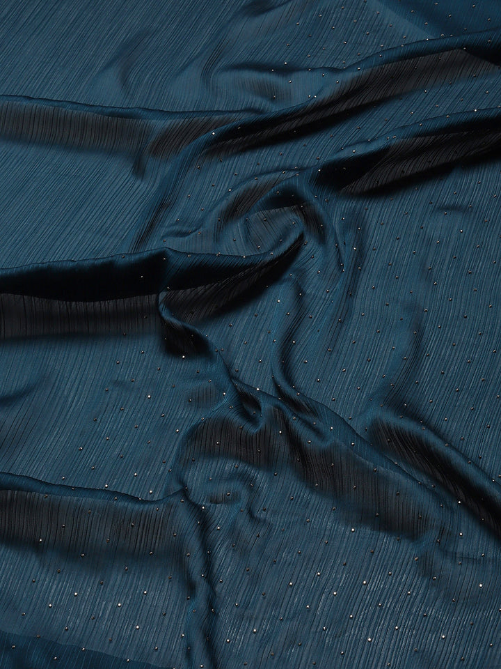 Stone Embroidered Chiffon Saree - meena bazaar