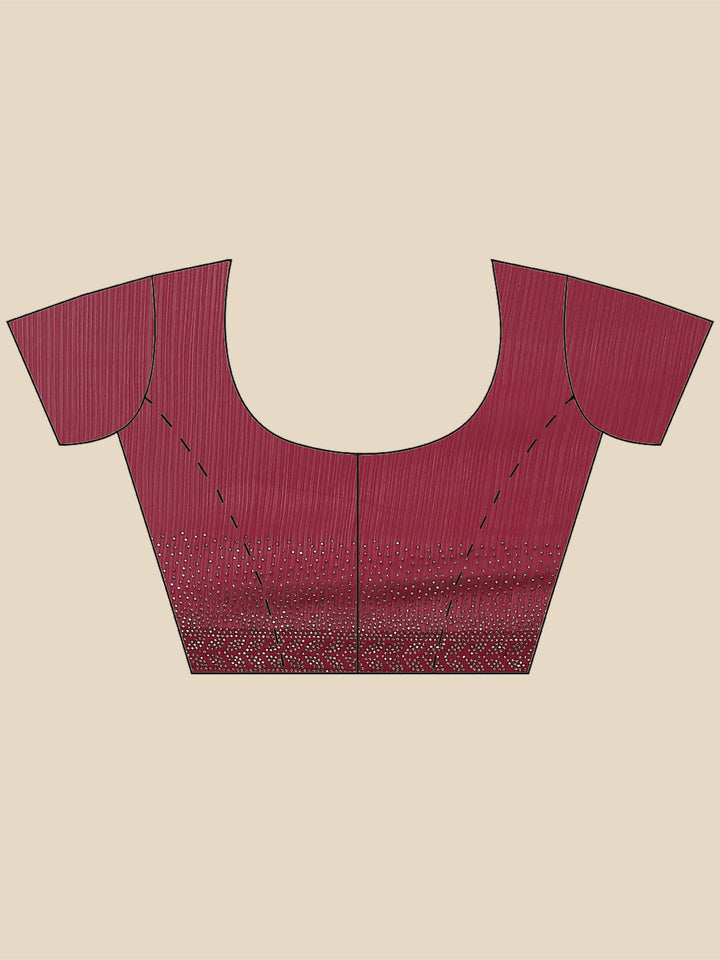 Stone Embroidered Chiffon Saree - meena bazaar
