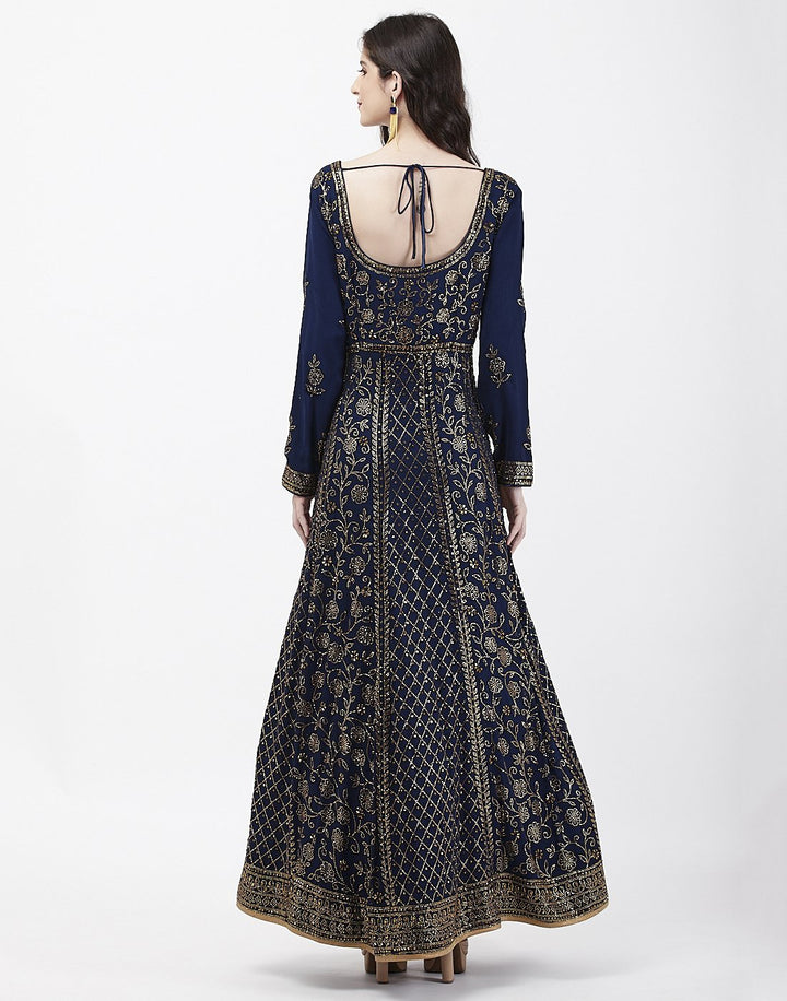MBZ Meena Bazaar-Navy Blue Art Georgette Salwar Kameez