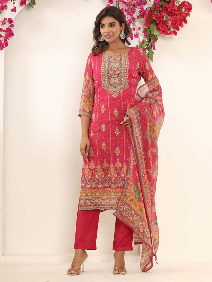 Embroidered Georgette Suit Set