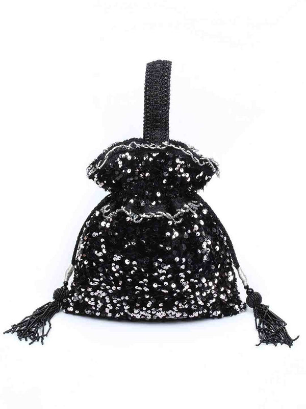 Black Sequin Potli Bag