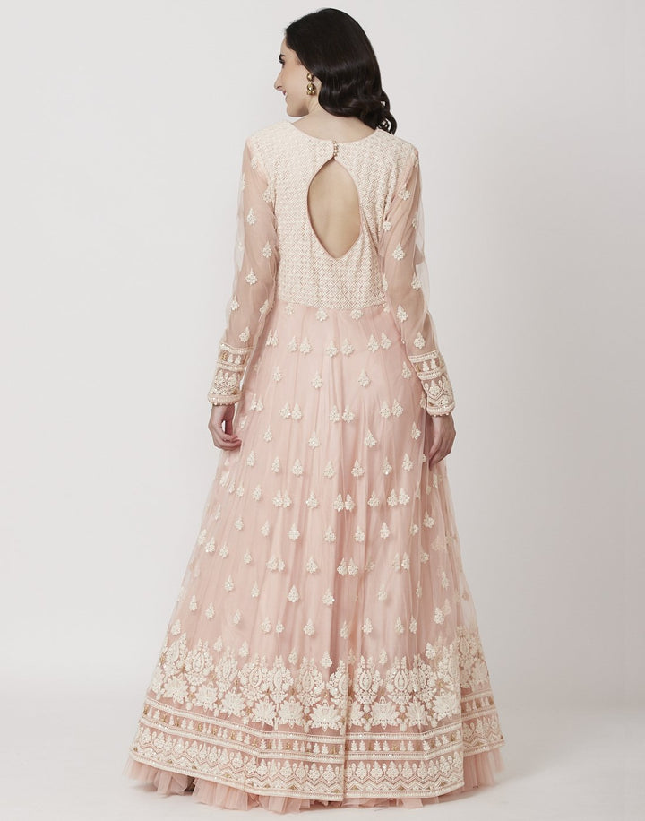 MBZ Meena Bazaar-Pink Net Salwar Kameez