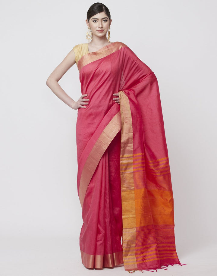 MBZ Meena Bazaar-Green Handloom Woven Saree