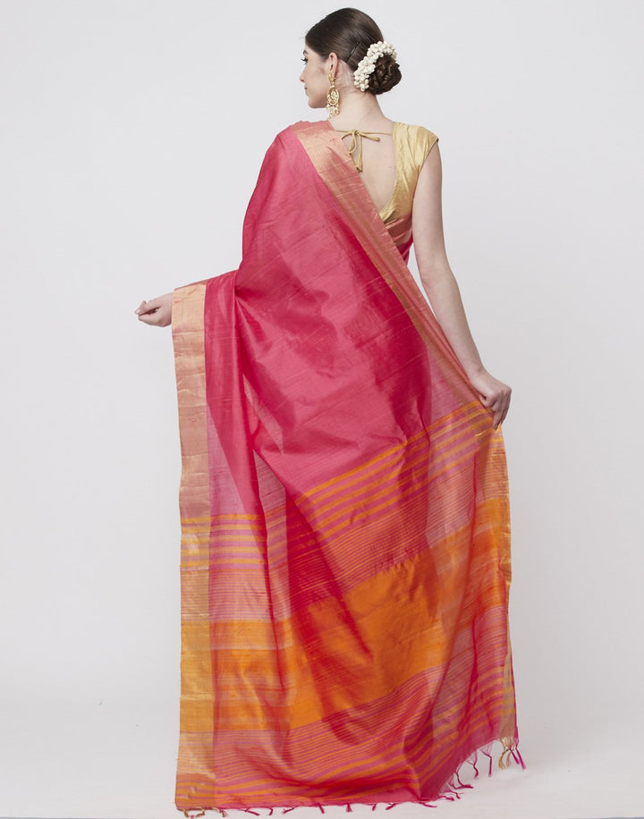 MBZ Meena Bazaar-Green Handloom Woven Saree