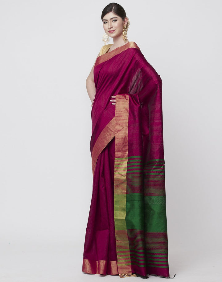 MBZ Meena Bazaar-Green Handloom Woven Saree