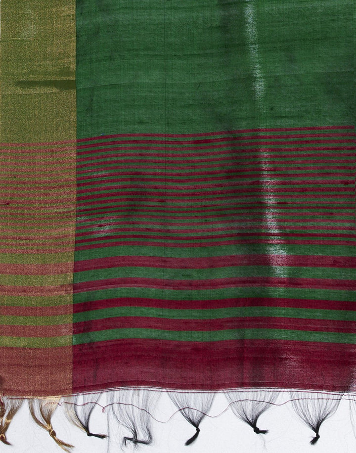 MBZ Meena Bazaar-Green Handloom Woven Saree