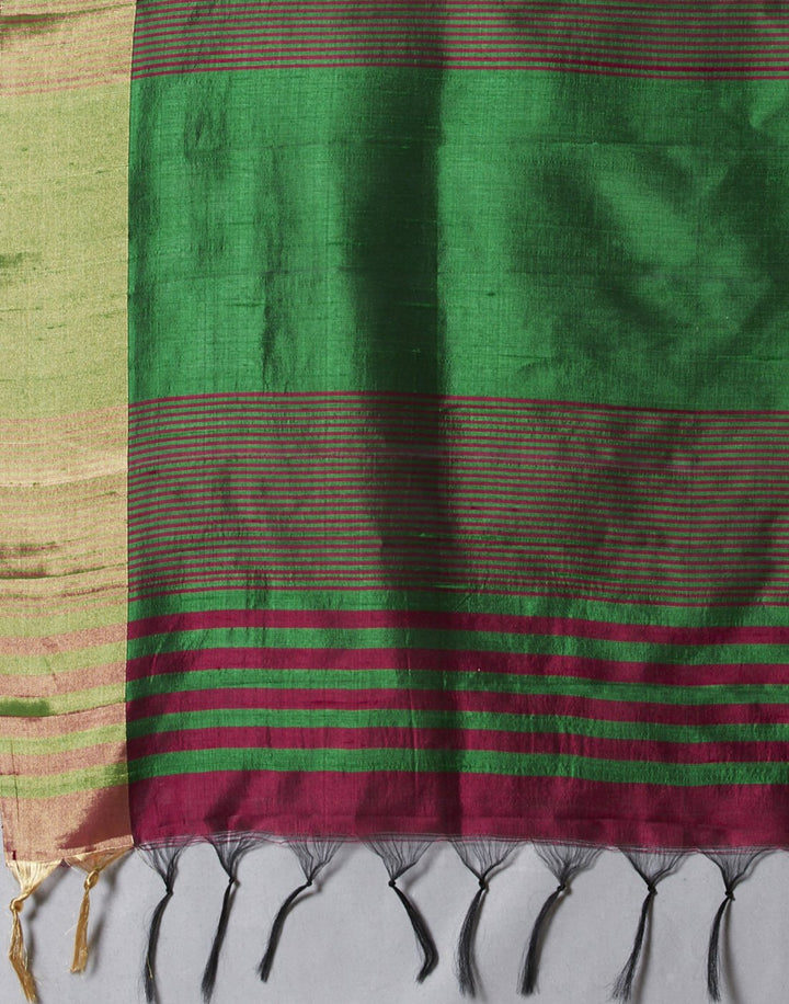 MBZ Meena Bazaar-Green Handloom Woven Saree
