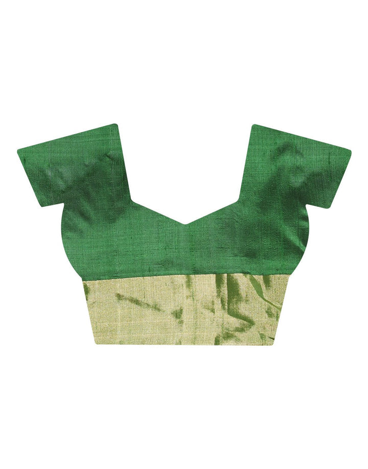 MBZ Meena Bazaar-Green Handloom Woven Saree