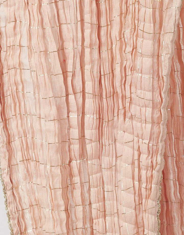 MBZ Meena Bazaar-Peach Cotton Chanderi Salwar Kameez