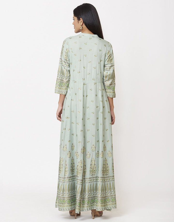 MBZ Meena Bazaar-Green Cotton Kurti-FLO-39002-KUR-COT