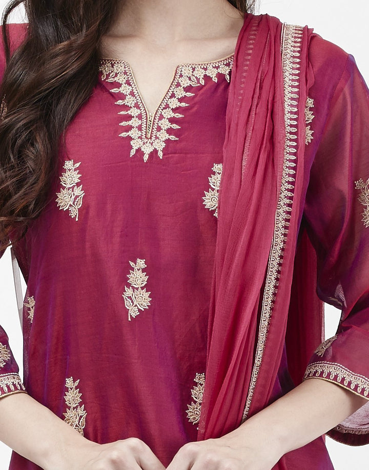 MBZ Meena Bazaar-Green Cotton Chanderi Salwar Kameez