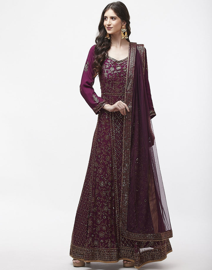 MBZ Meena Bazaar-Navy Blue Art Georgette Salwar Kameez