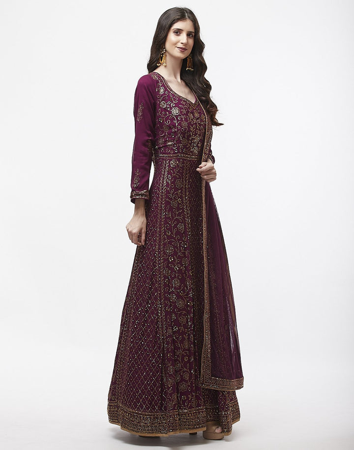 MBZ Meena Bazaar-Navy Blue Art Georgette Salwar Kameez