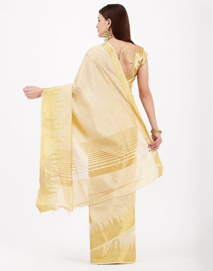 MBZ Meena Bazaar-Beige Art Handloom Saree