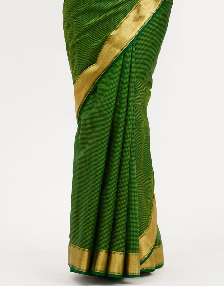 MBZ Meena Bazaar-Green Art Handloom Woven Saree