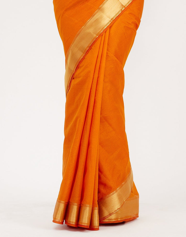 MBZ Meena Bazaar-Mustard Art Handloom Woven Saree