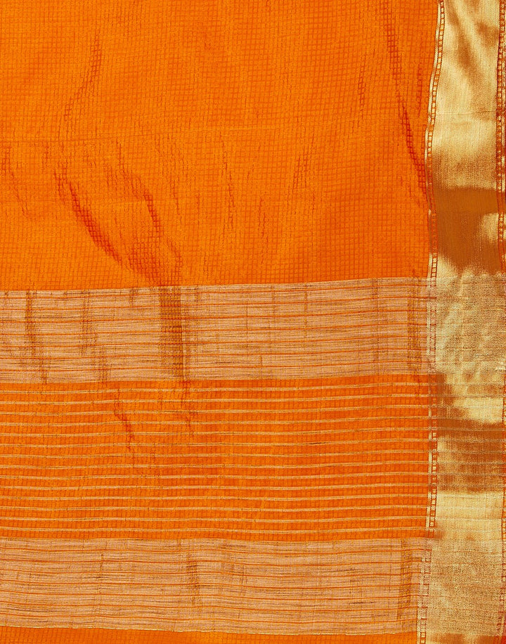 MBZ Meena Bazaar-Mustard Art Handloom Woven Saree
