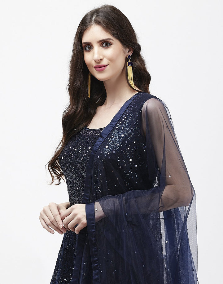 MBZ Meena Bazaar-Red Net Salwar Kameez