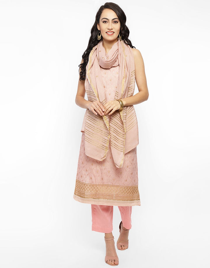MBZ Meena Bazaar-Embroidered Chanderi Suit Set