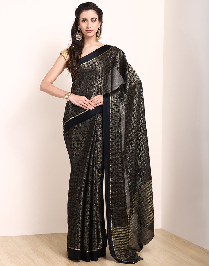 MBZ Meena Bazaar-Hot Pink Georgette Saree