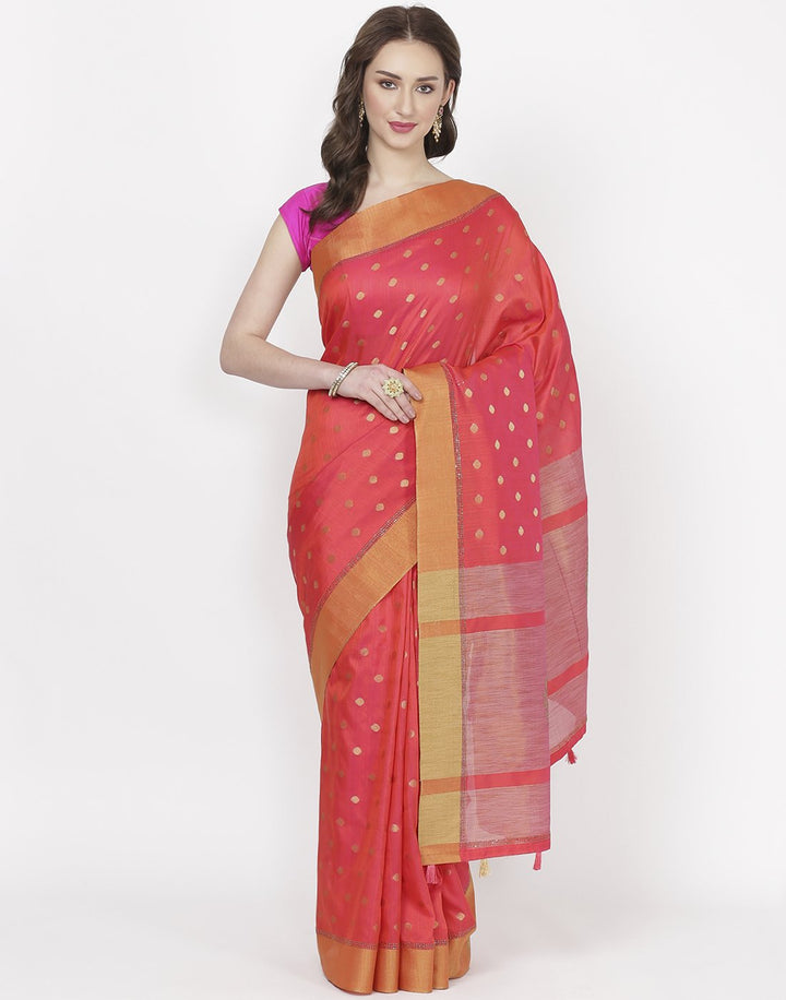 MBZ Meena Bazaar-Navy Blue Art Tussar Saree