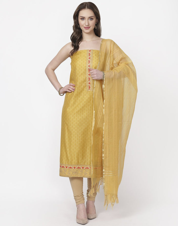 MBZ Meena Bazaar-Peach Chanderi Suit set