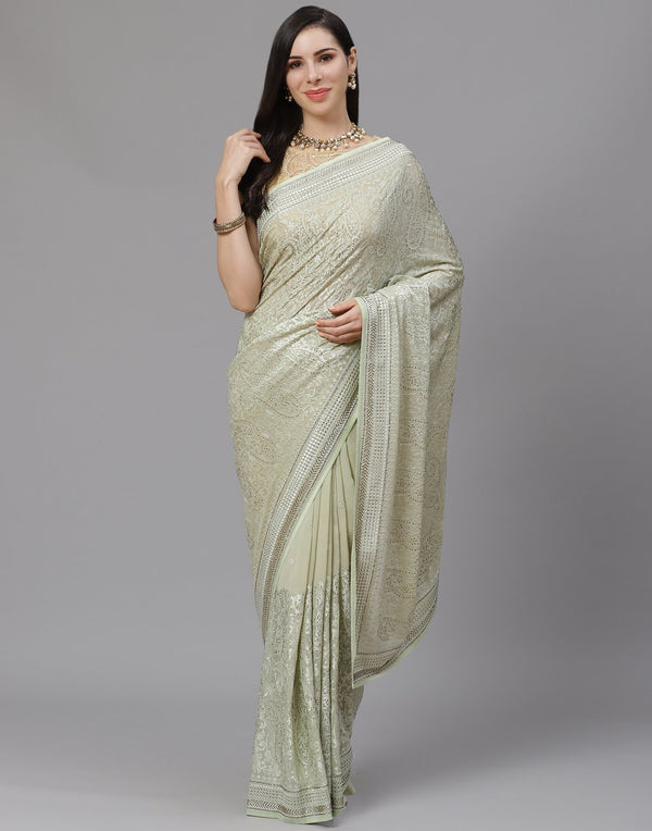 Art Georgette Embroidery Saree