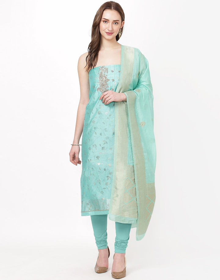 MBZ Meena Bazaar-Peach Chanderi Suit Set