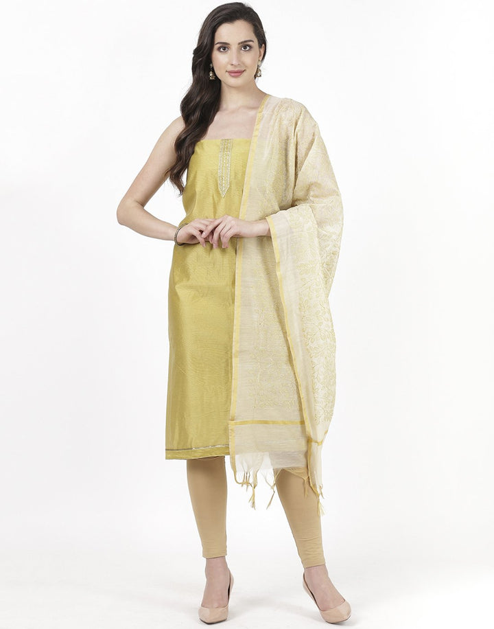 MBZ Meena Bazaar-Sea Green Chanderi Suit Set
