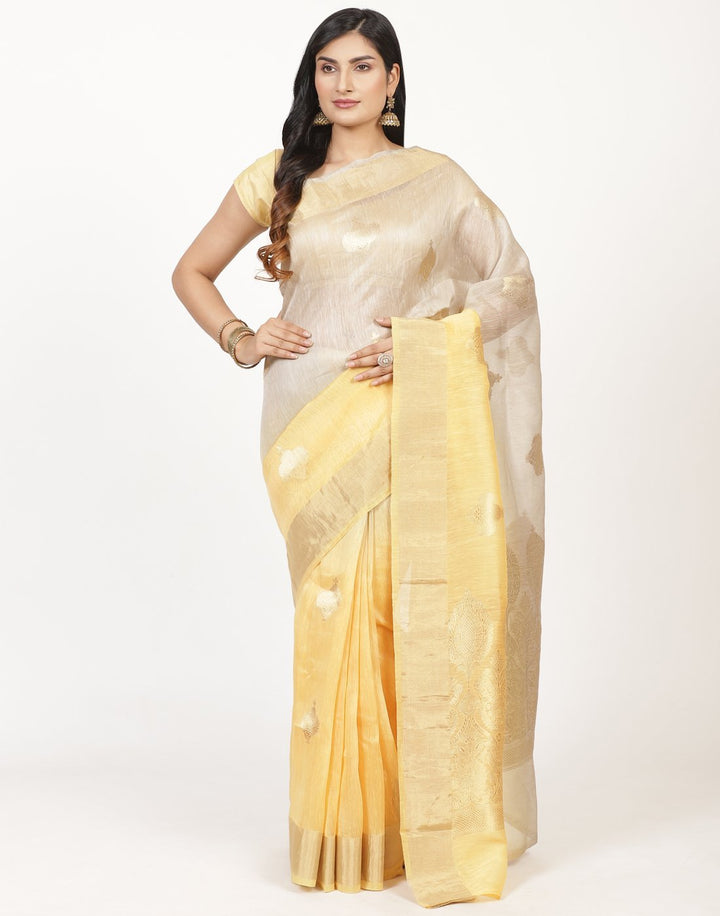 MBZ Meena Bazaar-Woven Cotton Linen Saree