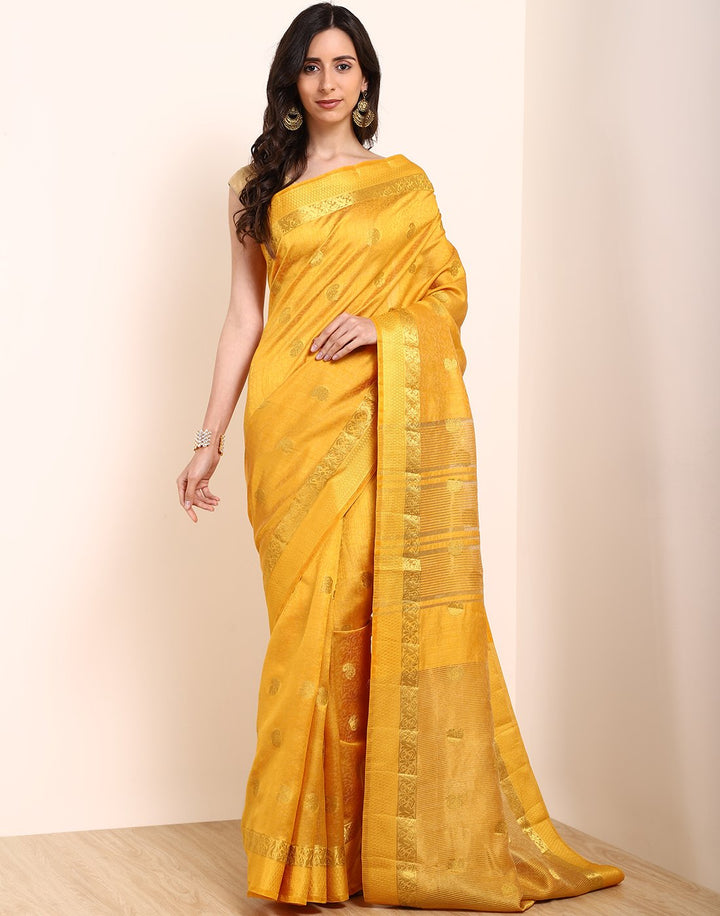 MBZ Meena Bazaar-Green Art Handloom Saree