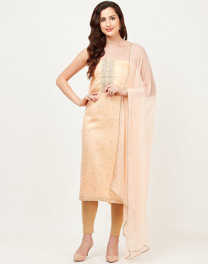MBZ Meena Bazaar-Peach Cotton Suit Set