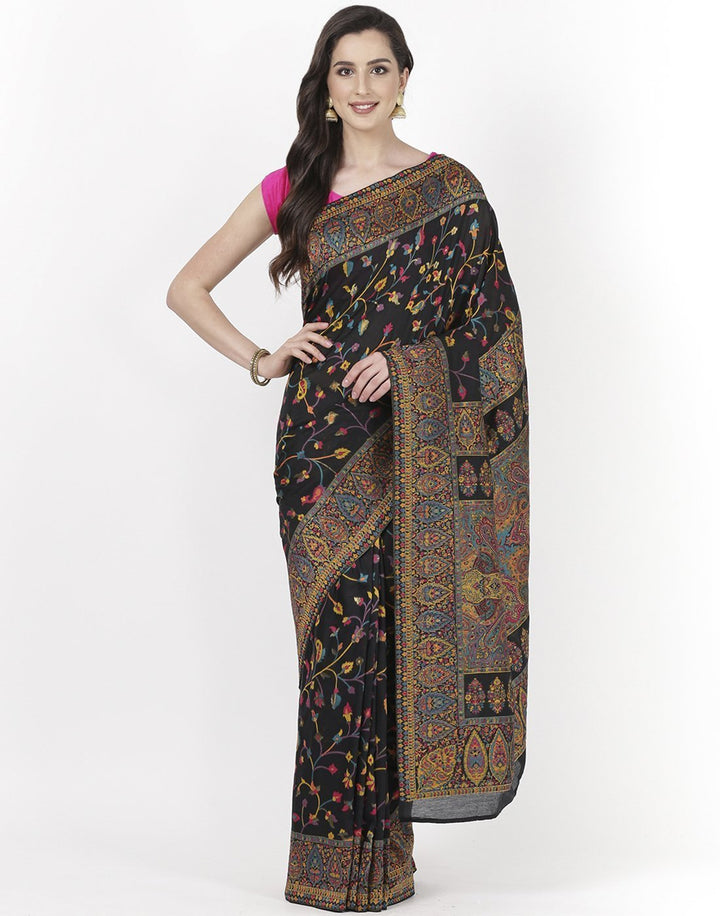 MBZ Meena Bazaar-Woven Tussar Pashmina Saree