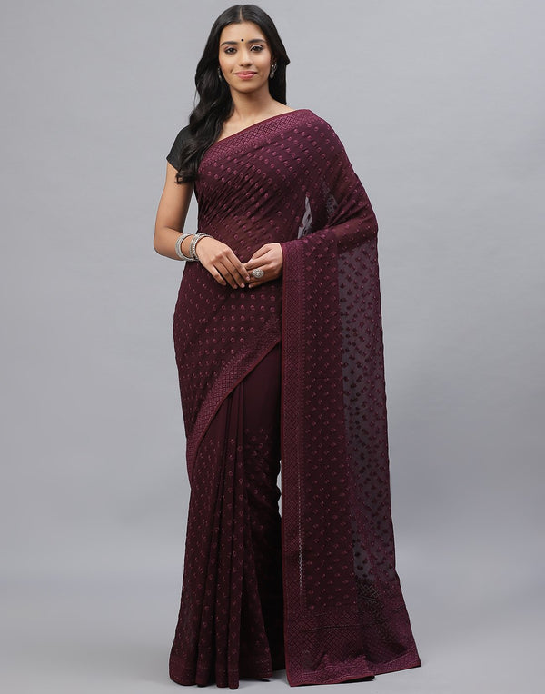 Art Georgette Embroidery Saree