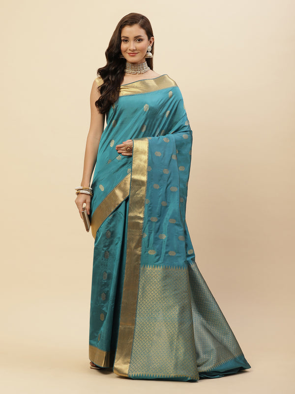Zari Border Booti Handloom Woven Saree