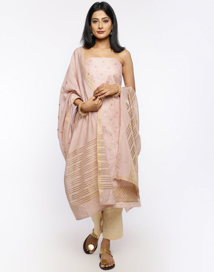 MBZ Meena Bazaar-Embroidered Chanderi Suit Set