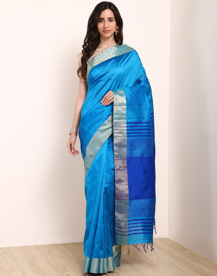 MBZ Meena Bazaar-Green Handloom Woven Saree