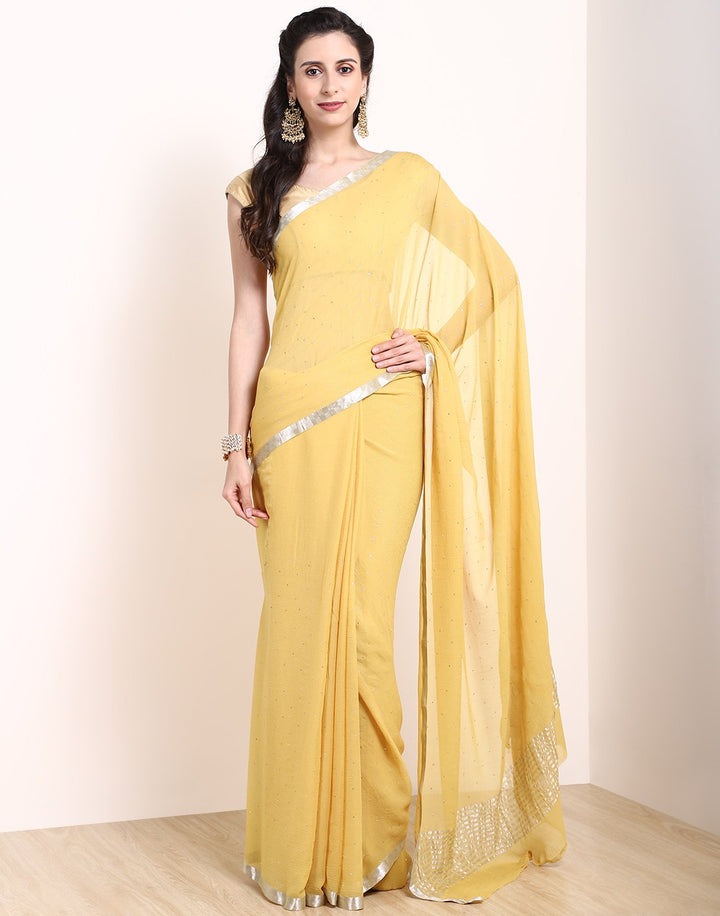 MBZ Meena Bazaar-Maroon Chiffon Saree