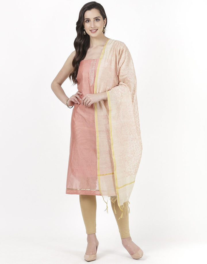 MBZ Meena Bazaar-Sea Green Chanderi Suit Set