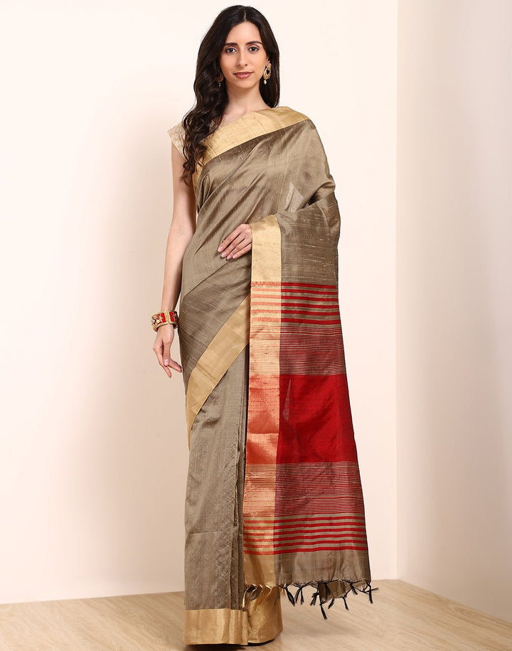 MBZ Meena Bazaar-Green Handloom Woven Saree