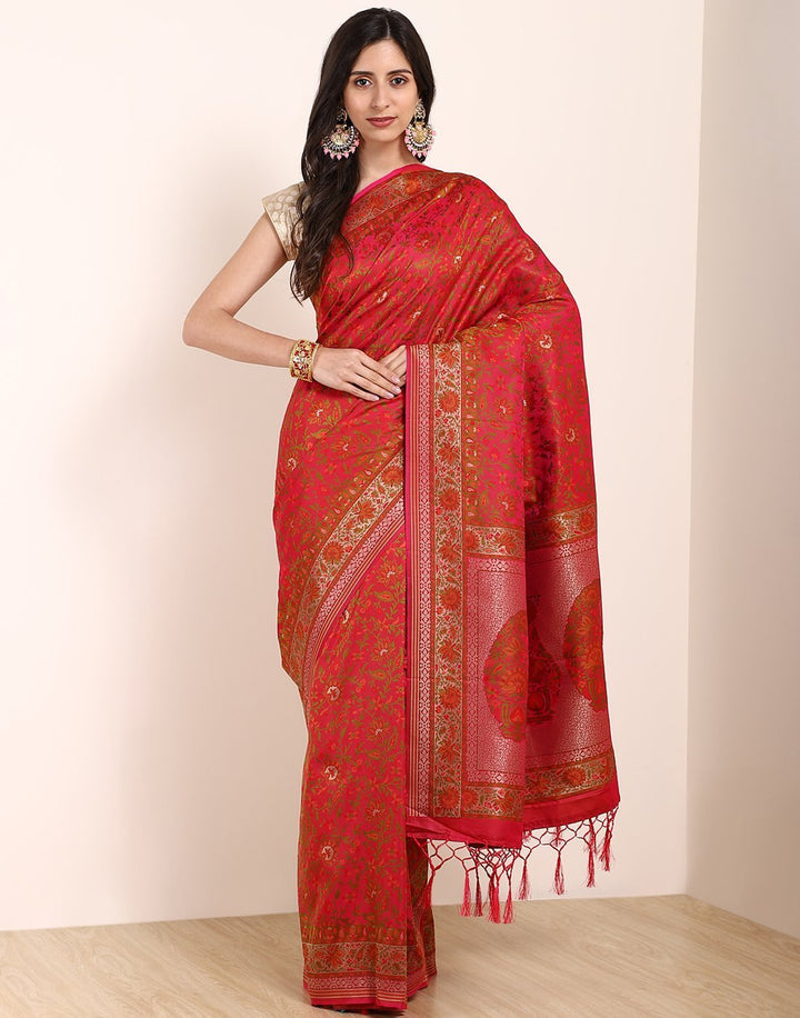 MBZ Meena Bazaar-Rani Banarasi Art Handloom Saree