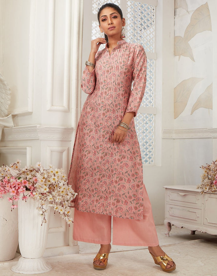 MBZ Meena Bazaar-Cotton Chnadheri Kurta with Plazzo