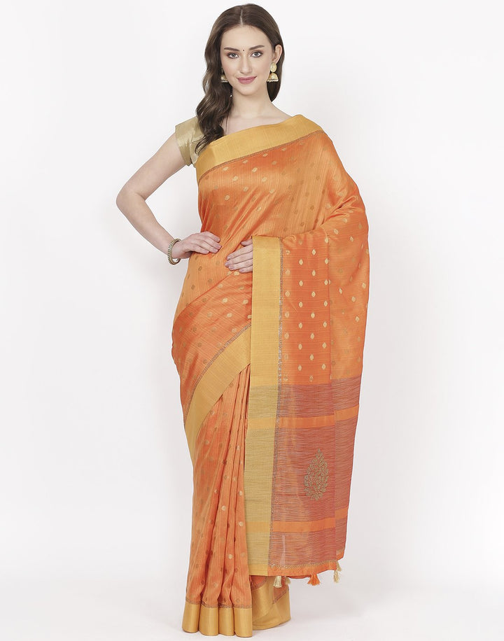 MBZ Meena Bazaar-Navy Blue Art Tussar Saree