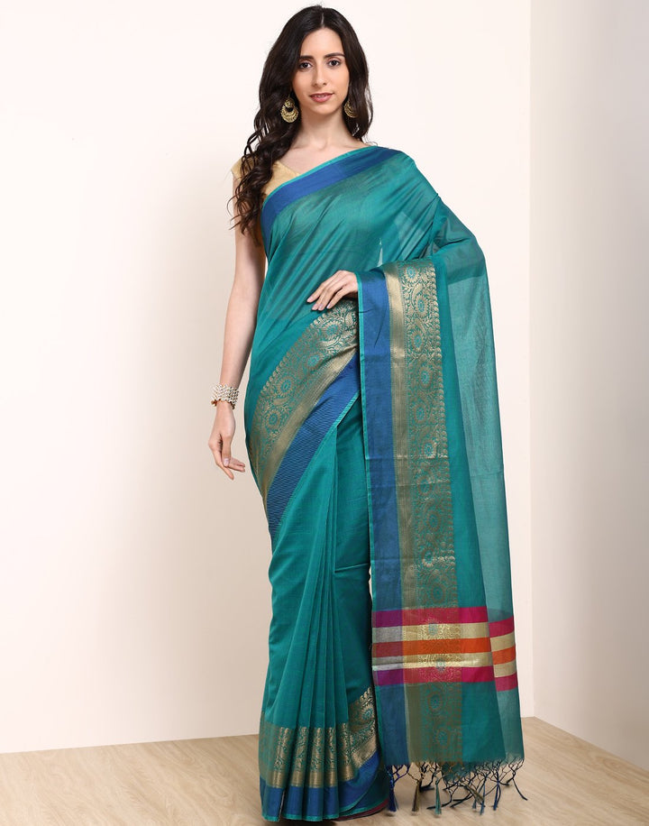 MBZ Meena Bazaar-Rani Cotton Woven Saree