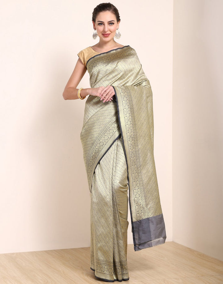 MBZ Meena Bazaar-Red Banarasi Art Handloom Saree