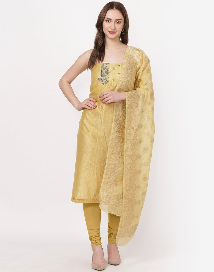 MBZ Meena Bazaar-Peach Chanderi Suit Set