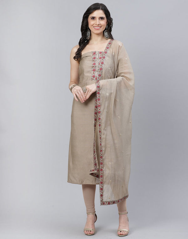 Chanderi Embroidered Suit piece